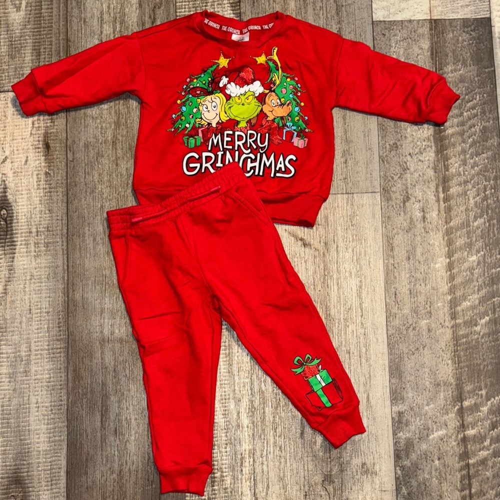 THE GRINCH Grinchmas Sweatshirt and Pants Set-size 2T
